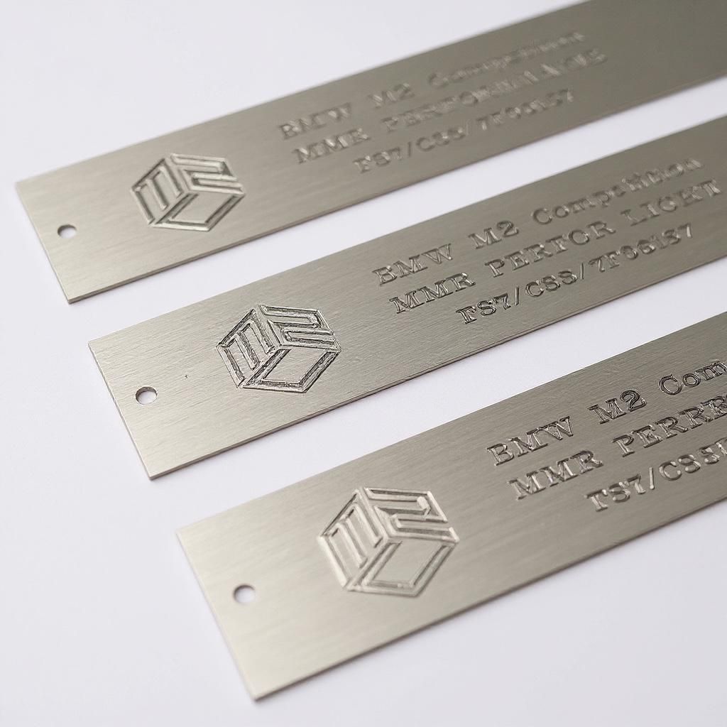 Silver Aluminum Plaque Engraved With Custom Logo Frame Plate Custom Size Silver Tone Plate Personalized Sign With Screws Or Adhesive Back